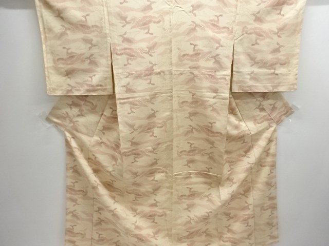 JAPANESE KIMONO / ANTIQUE BIRD PATTERN WOVEN- HON-SHIOZEHITOE KIMONO